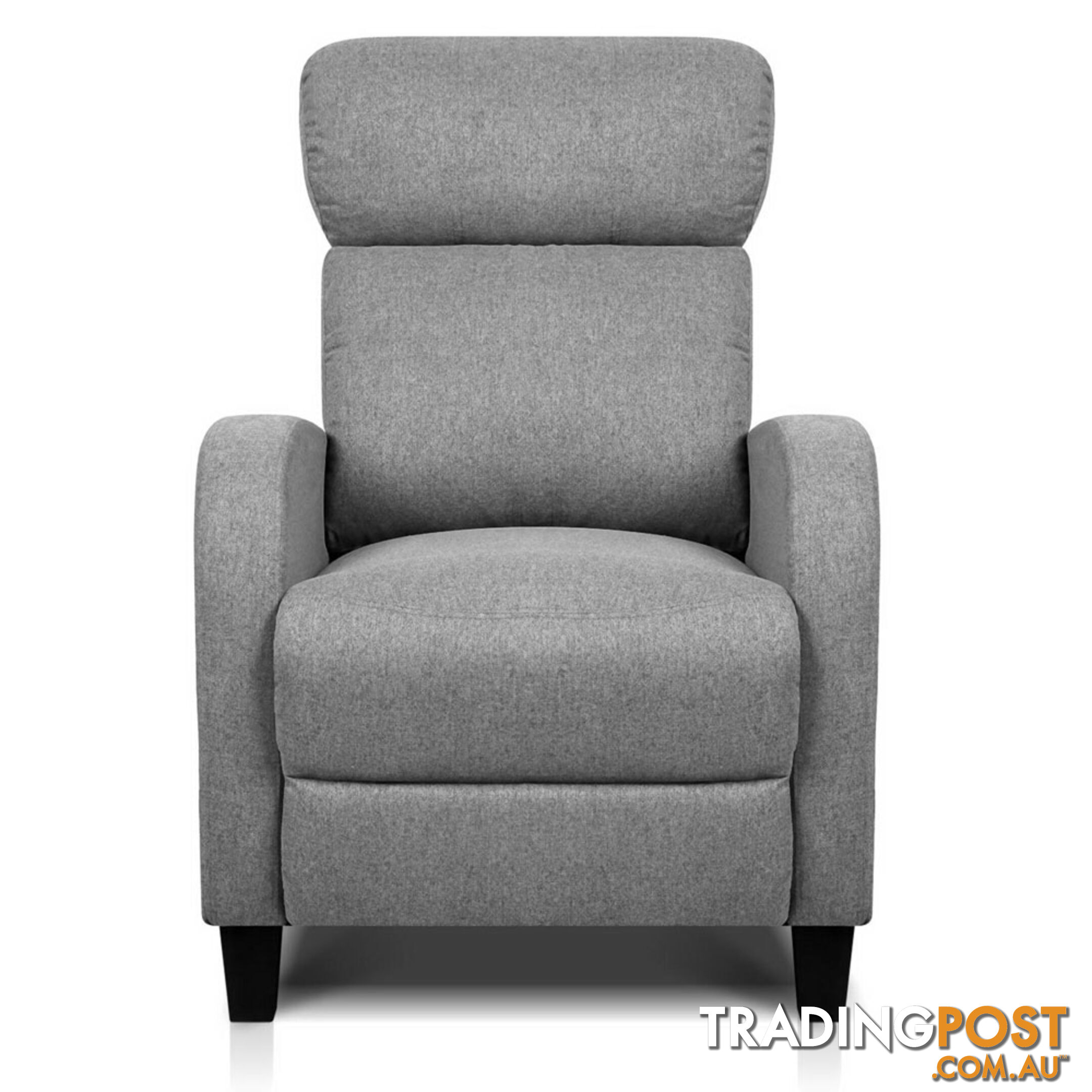 Linen Fabric Armchair Recliner - Grey