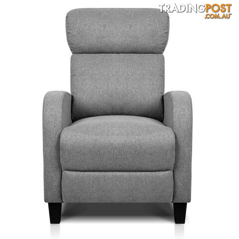 Linen Fabric Armchair Recliner - Grey