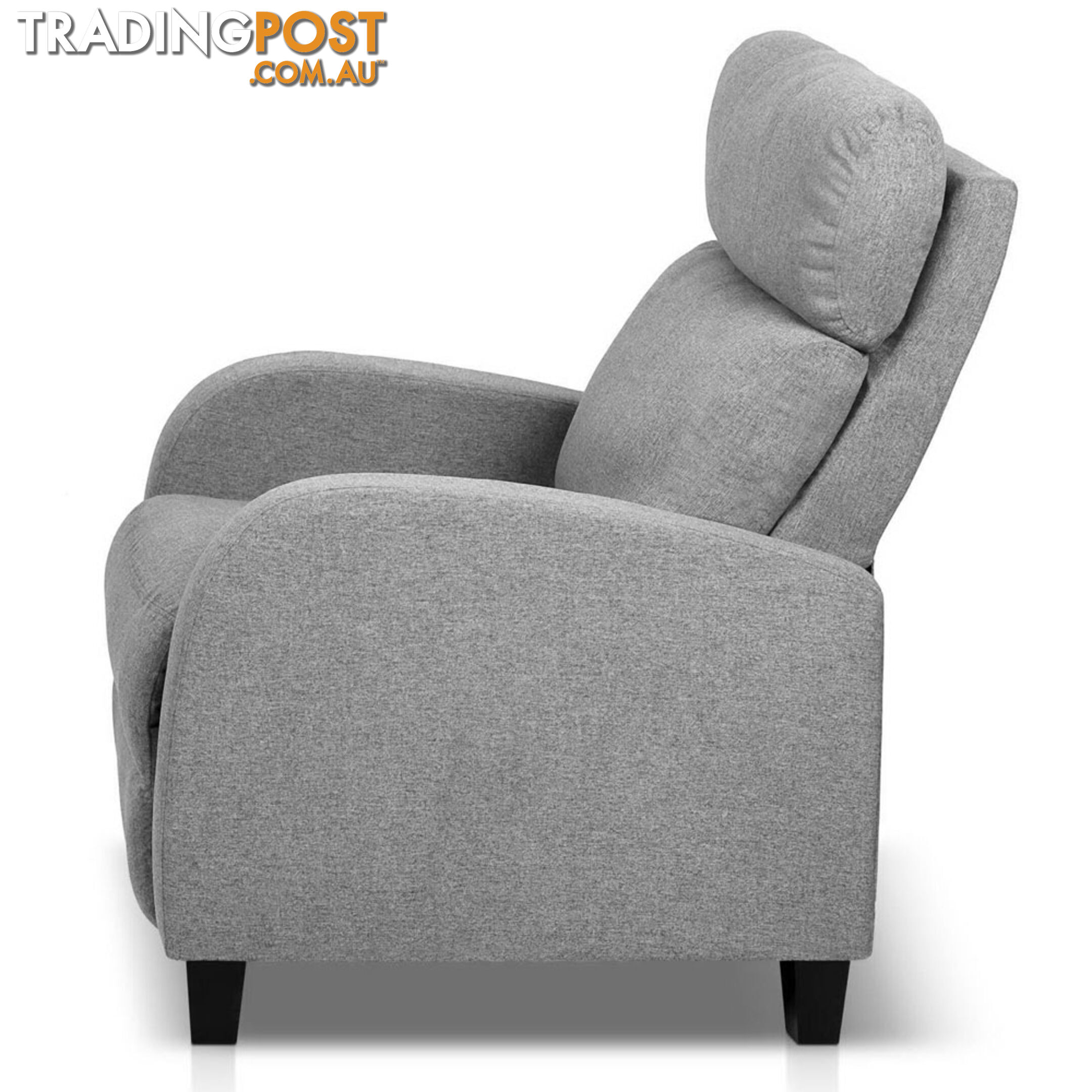 Linen Fabric Armchair Recliner - Grey