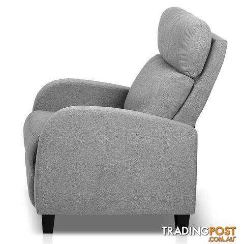 Linen Fabric Armchair Recliner - Grey