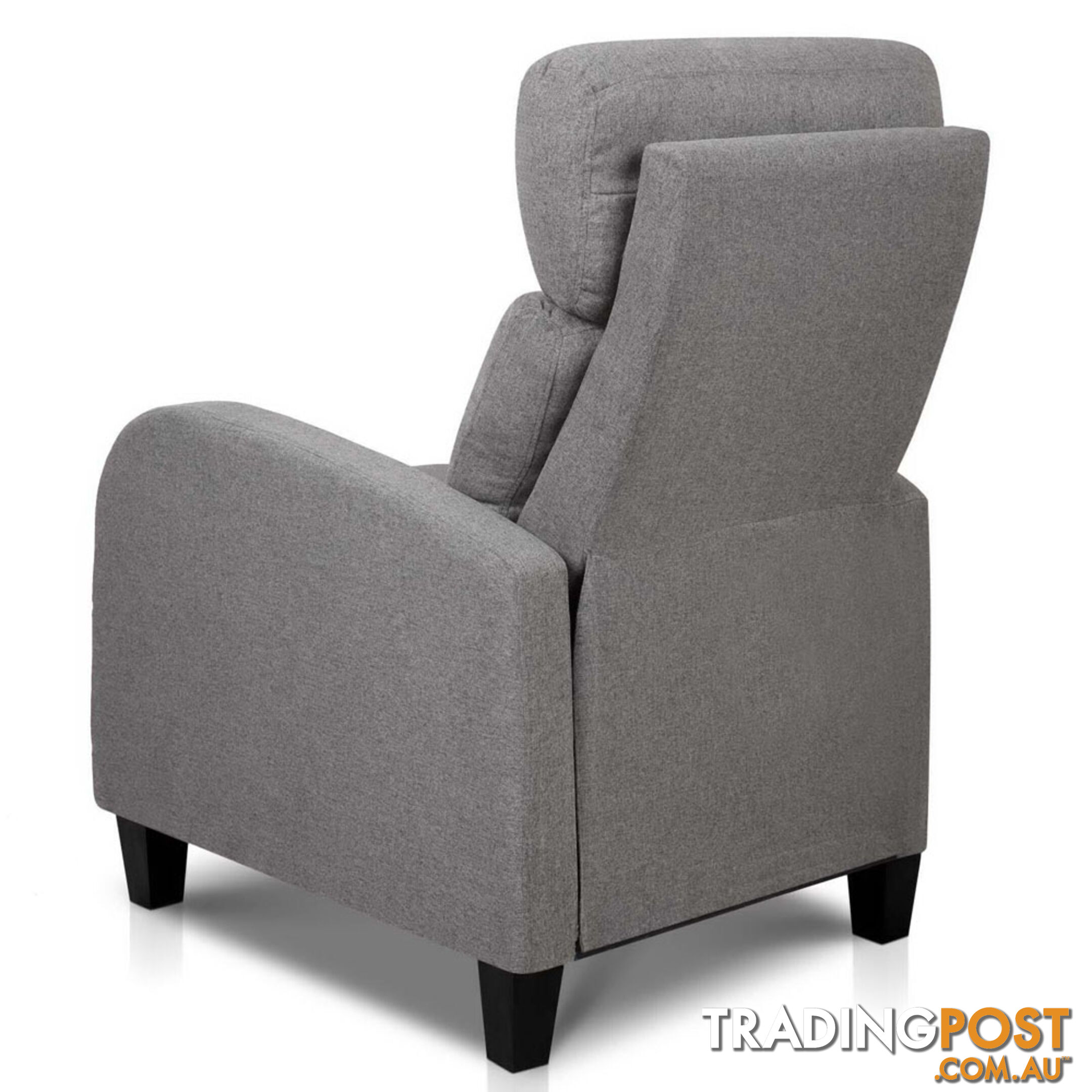 Linen Fabric Armchair Recliner - Grey