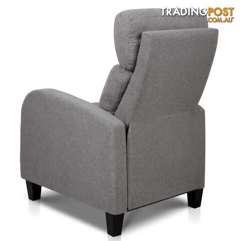 Linen Fabric Armchair Recliner - Grey