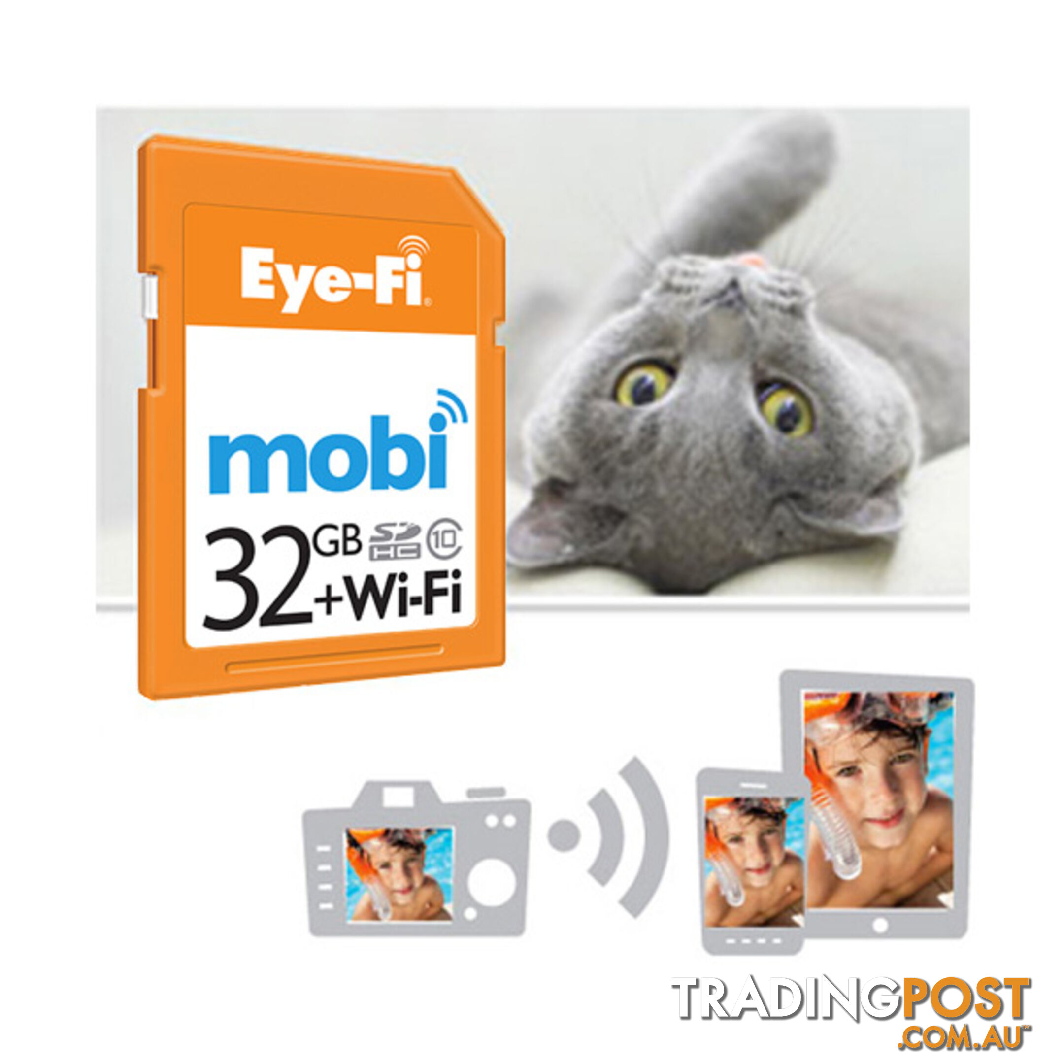 Eye-Fi Mobi 32GB WIFI SDHC Memory Card - Wireless Photo & Video Uploads