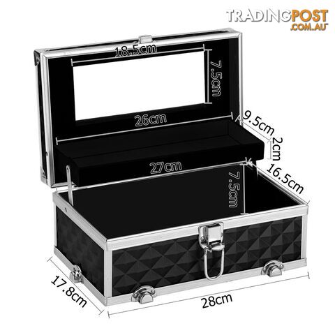 Portable Cosmetic Beauty Makeup Case Diamond Black - photo 3 of 8