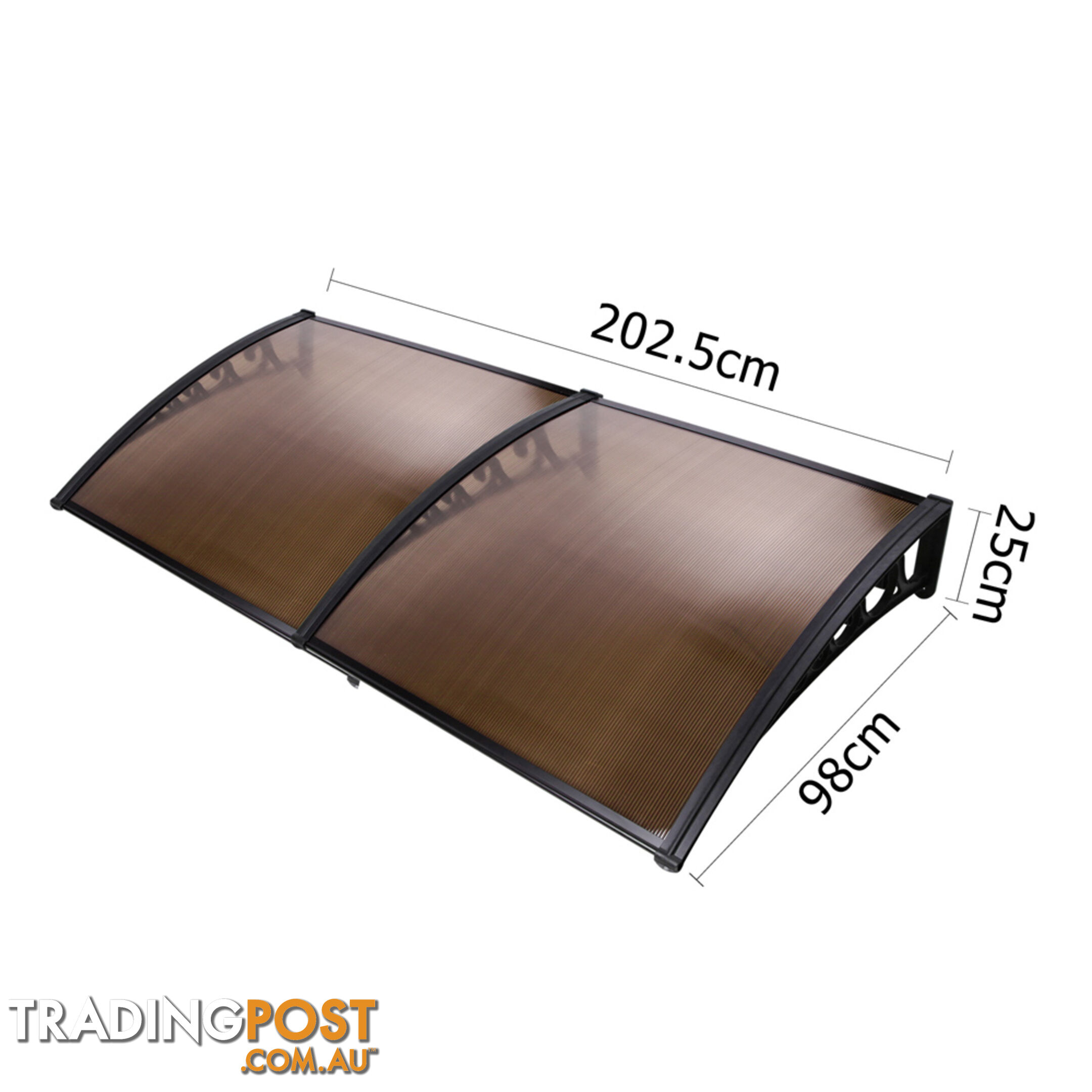 DIY Window Door Awning Cover Brown 100 x 200cm