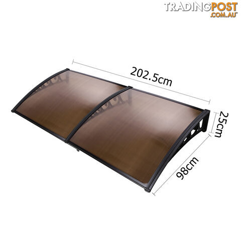 DIY Window Door Awning Cover Brown 100 x 200cm