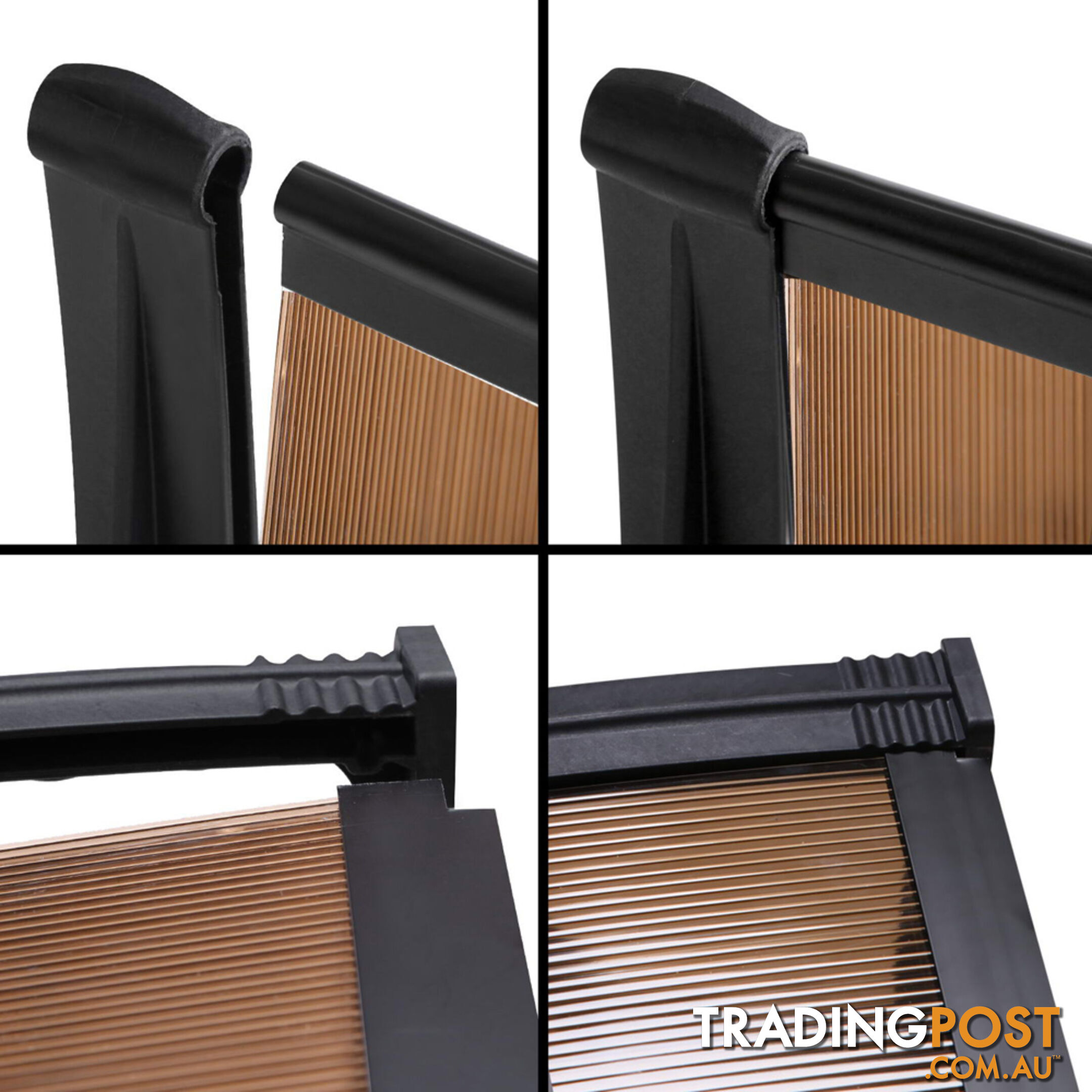 DIY Window Door Awning Cover Brown 100 x 200cm