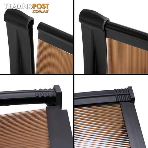 DIY Window Door Awning Cover Brown 100 x 200cm