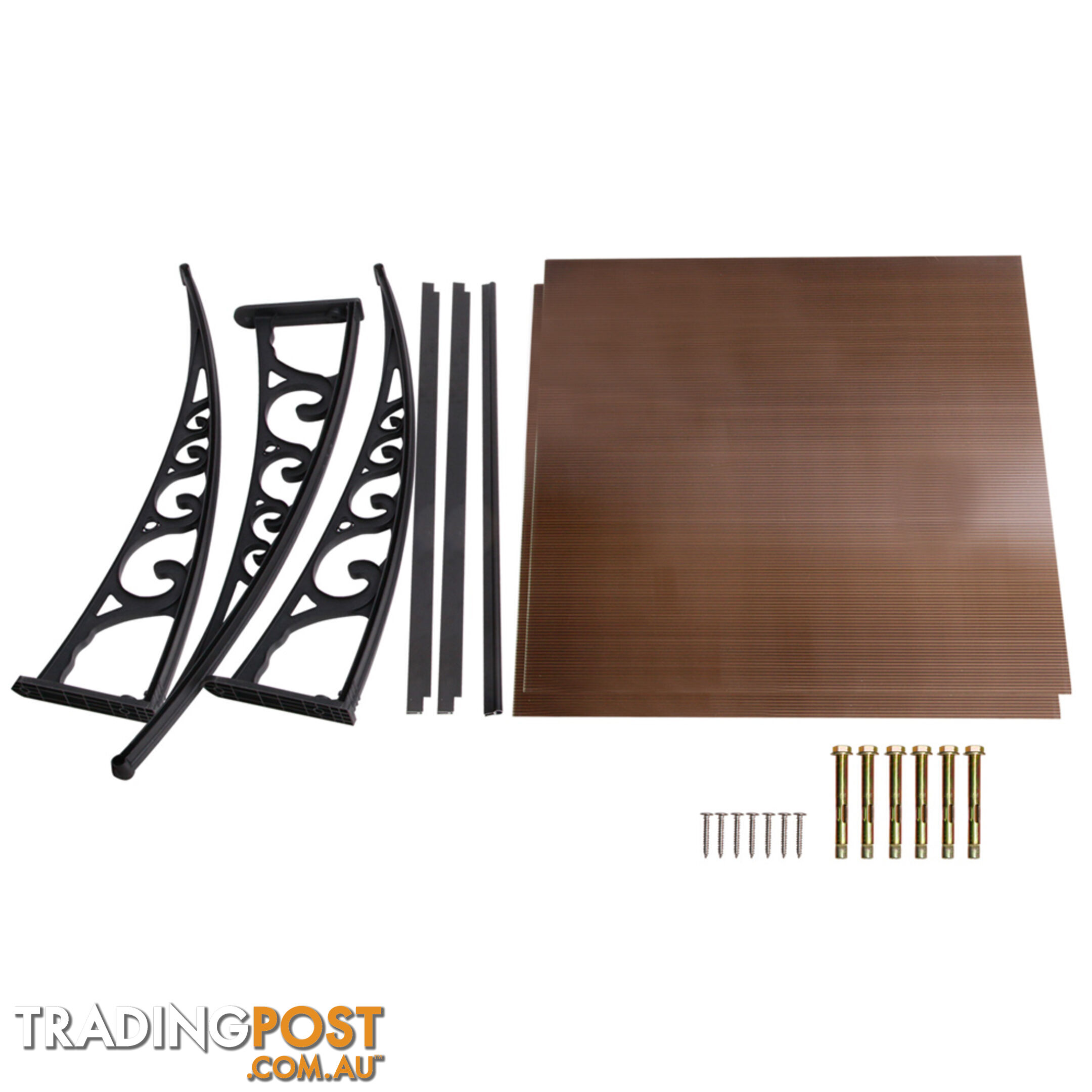 DIY Window Door Awning Cover Brown 100 x 200cm