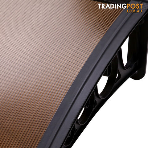 DIY Window Door Awning Cover Brown 100 x 200cm