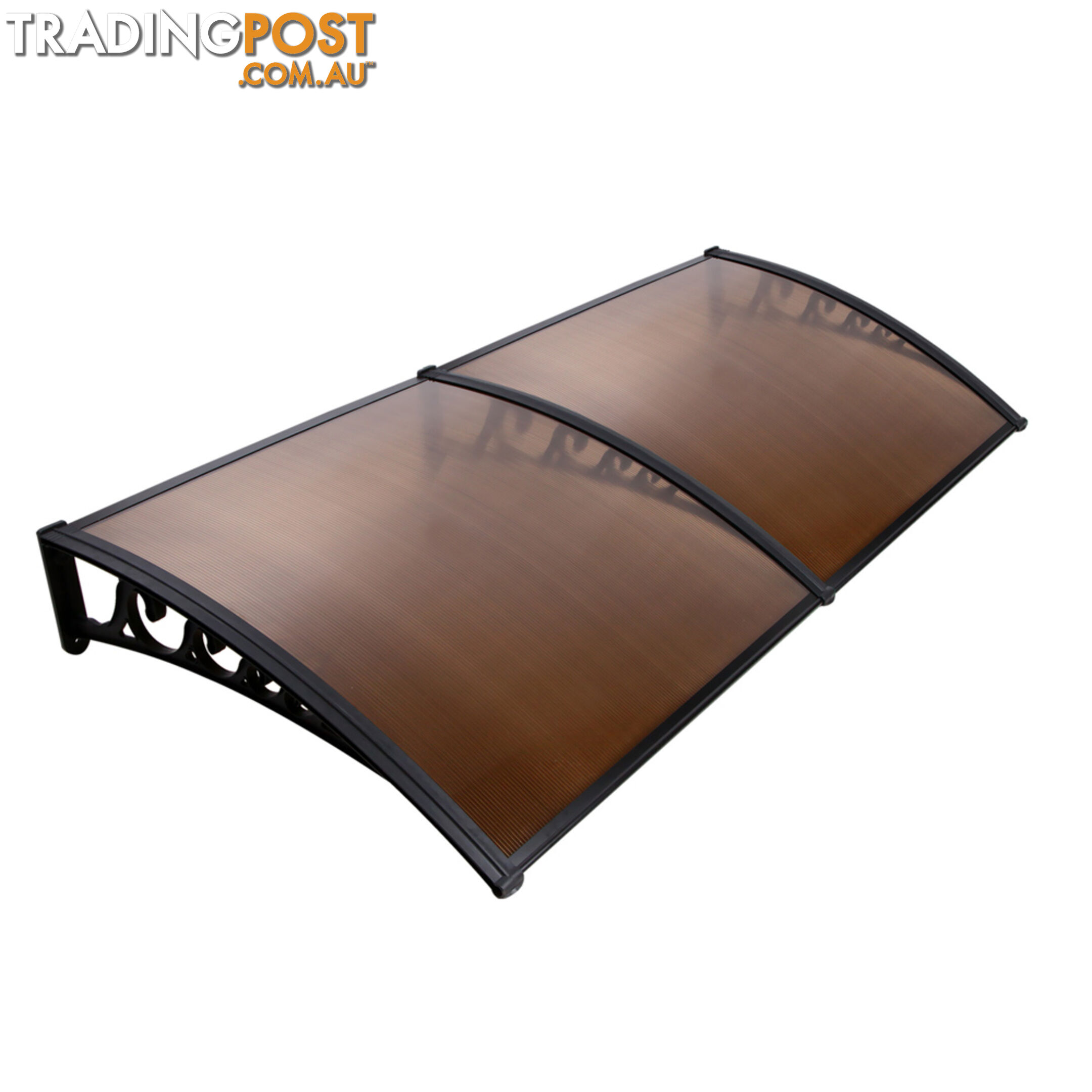 DIY Window Door Awning Cover Brown 100 x 200cm