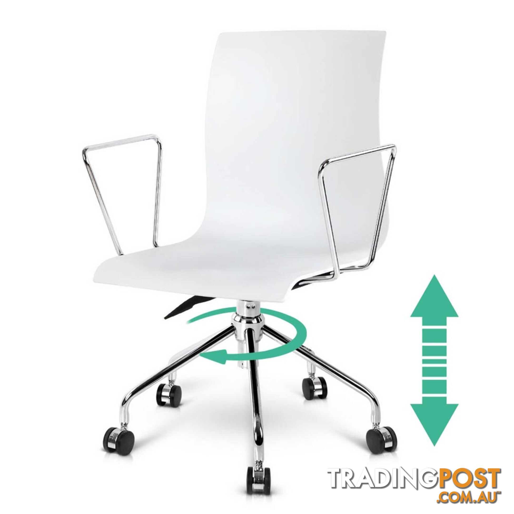 Modern Office Chair with Armrests White