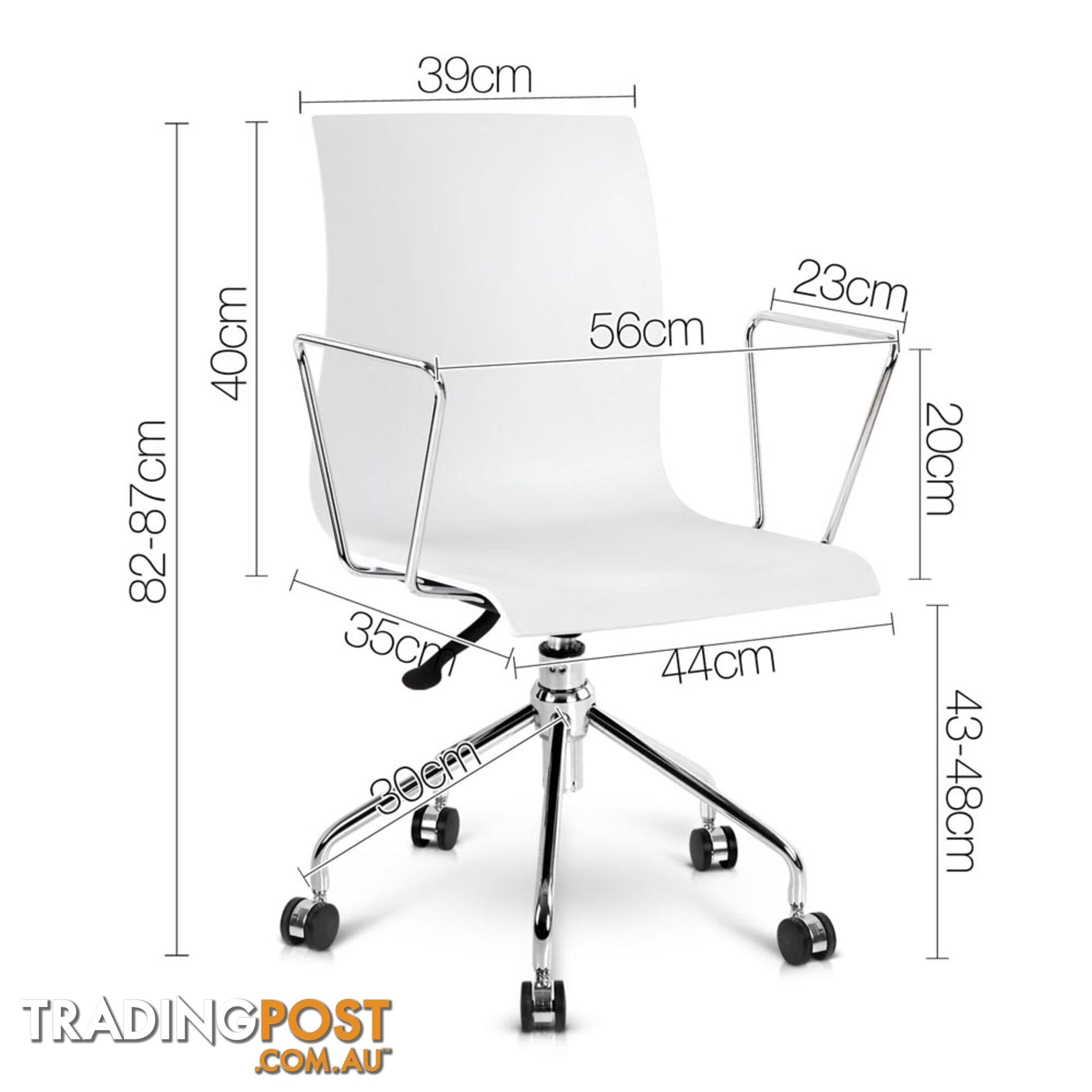 Modern Office Chair with Armrests White