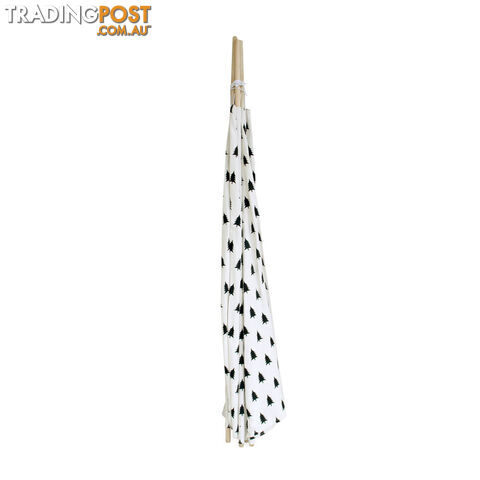 4 Poles Teepee Tent w/ Storage Bag Black White - photo 4 of 8
