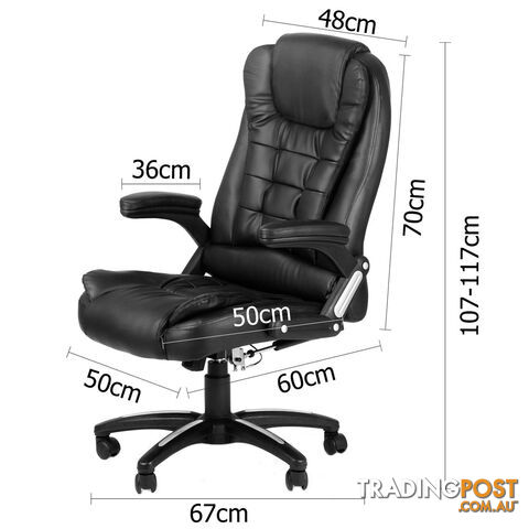 8 Point Massage Executive PU Leather Office Computer Chair Black