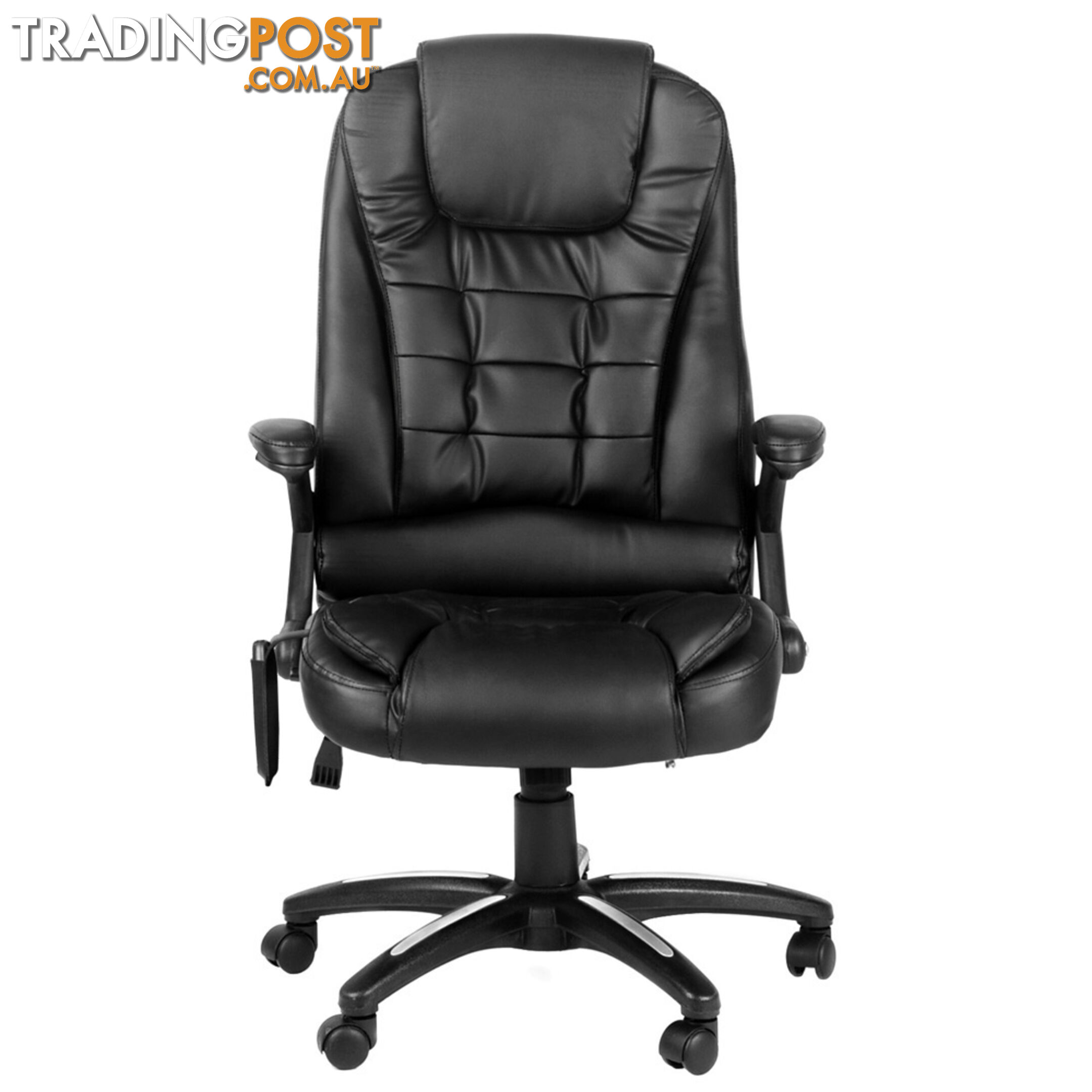 8 Point Massage Executive PU Leather Office Computer Chair Black