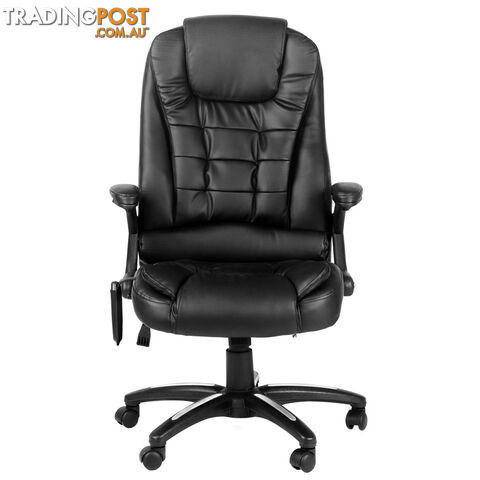 8 Point Massage Executive PU Leather Office Computer Chair Black