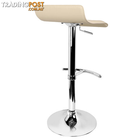 Set of 2 PVC Leather Kitchen Bar Stool Beige