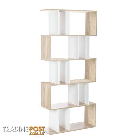 5 Tier Display/Book/Storage Shelf Unit White Brown