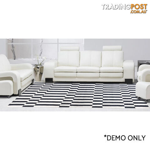 Brick Durry Rug Black & White 160x230cm