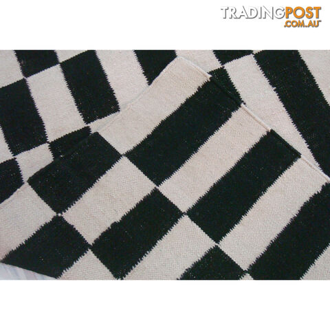 Brick Durry Rug Black & White 160x230cm