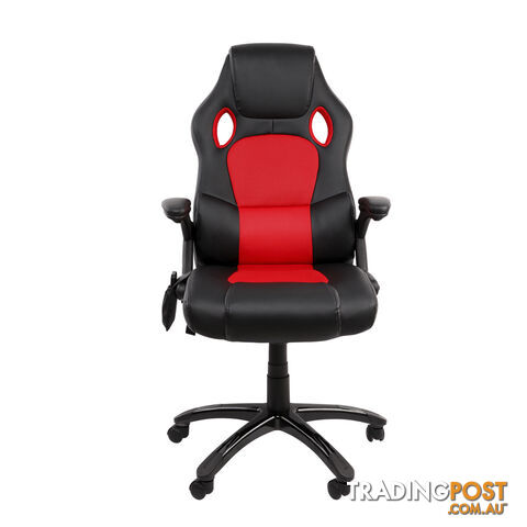 8 Point Massage Racing PU Leather Office Computer Chair Black/Red