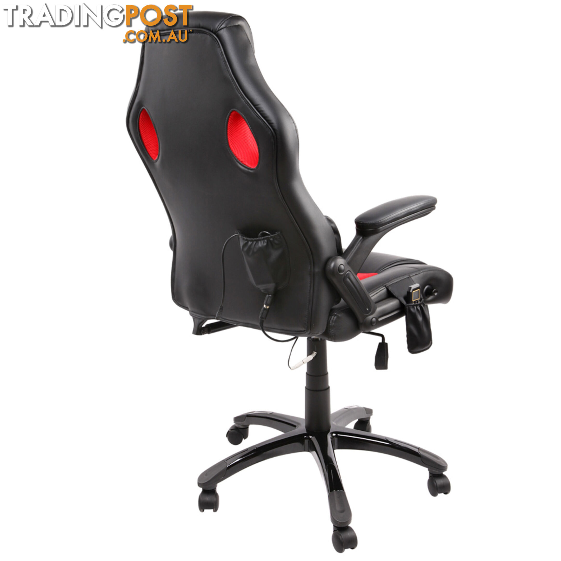 8 Point Massage Racing PU Leather Office Computer Chair Black/Red