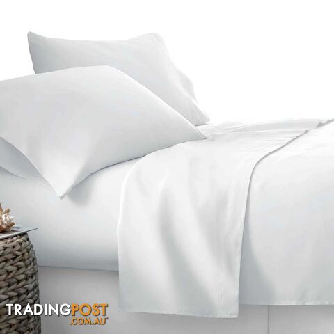 3 Piece Microfibre Sheet Set King Single _ White