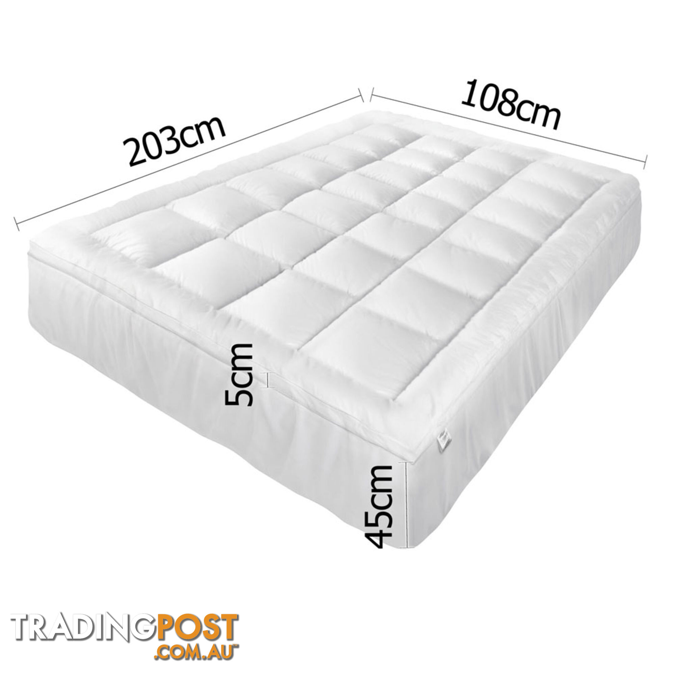 Pillowtop Mattress Topper Memory Resistant Protector Pad Cover King Single