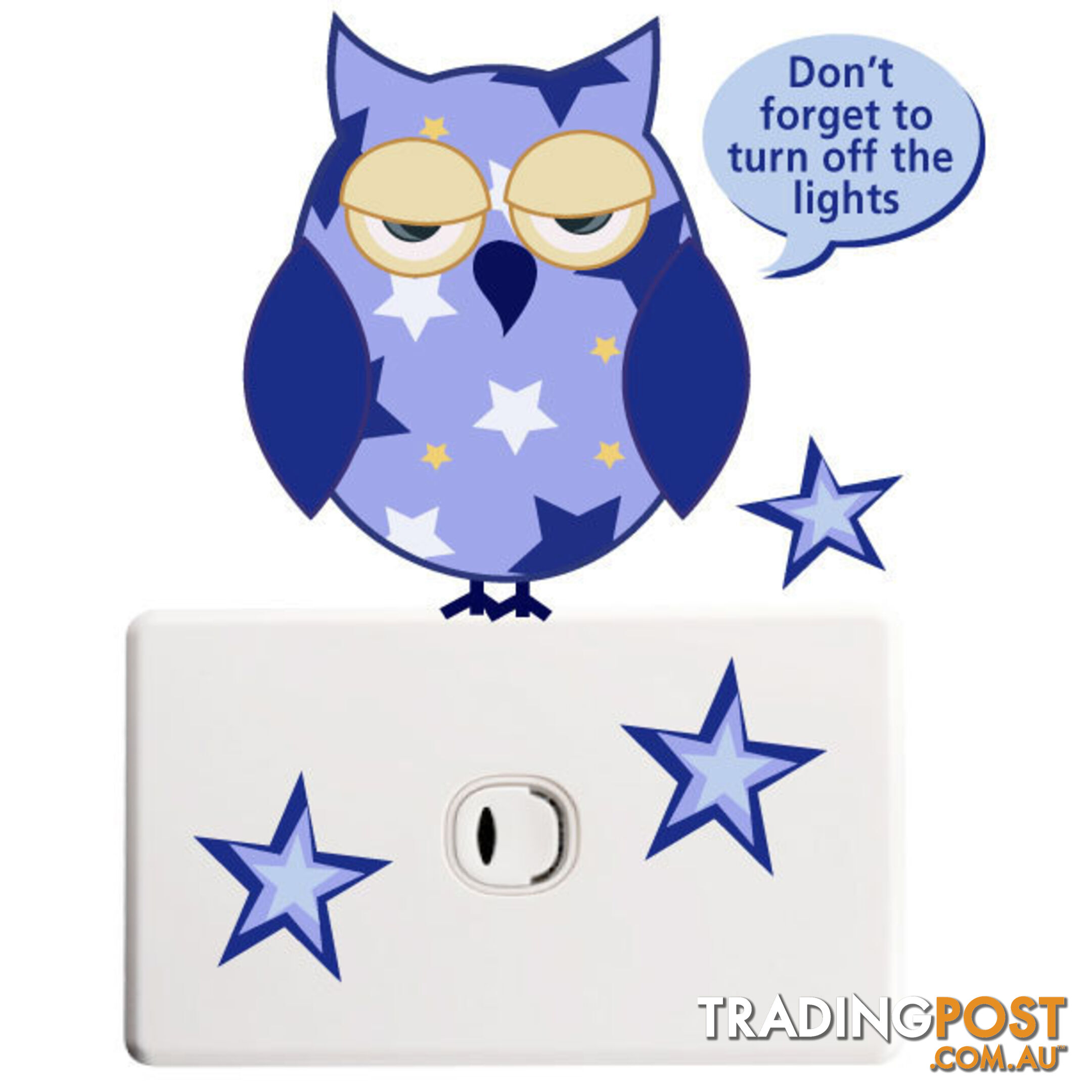 Owls Light Switch Stickers - Totally Movable and Reusable