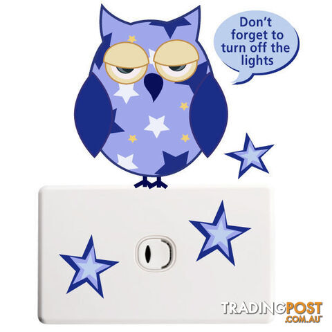 Owls Light Switch Stickers - Totally Movable and Reusable