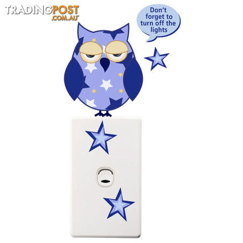 Owls Light Switch Stickers - Totally Movable and Reusable