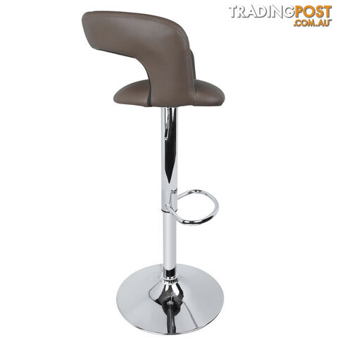 Set of 2 PU Leather Kitchen Bar Stool Charcoal