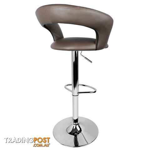 Set of 2 PU Leather Kitchen Bar Stool Charcoal