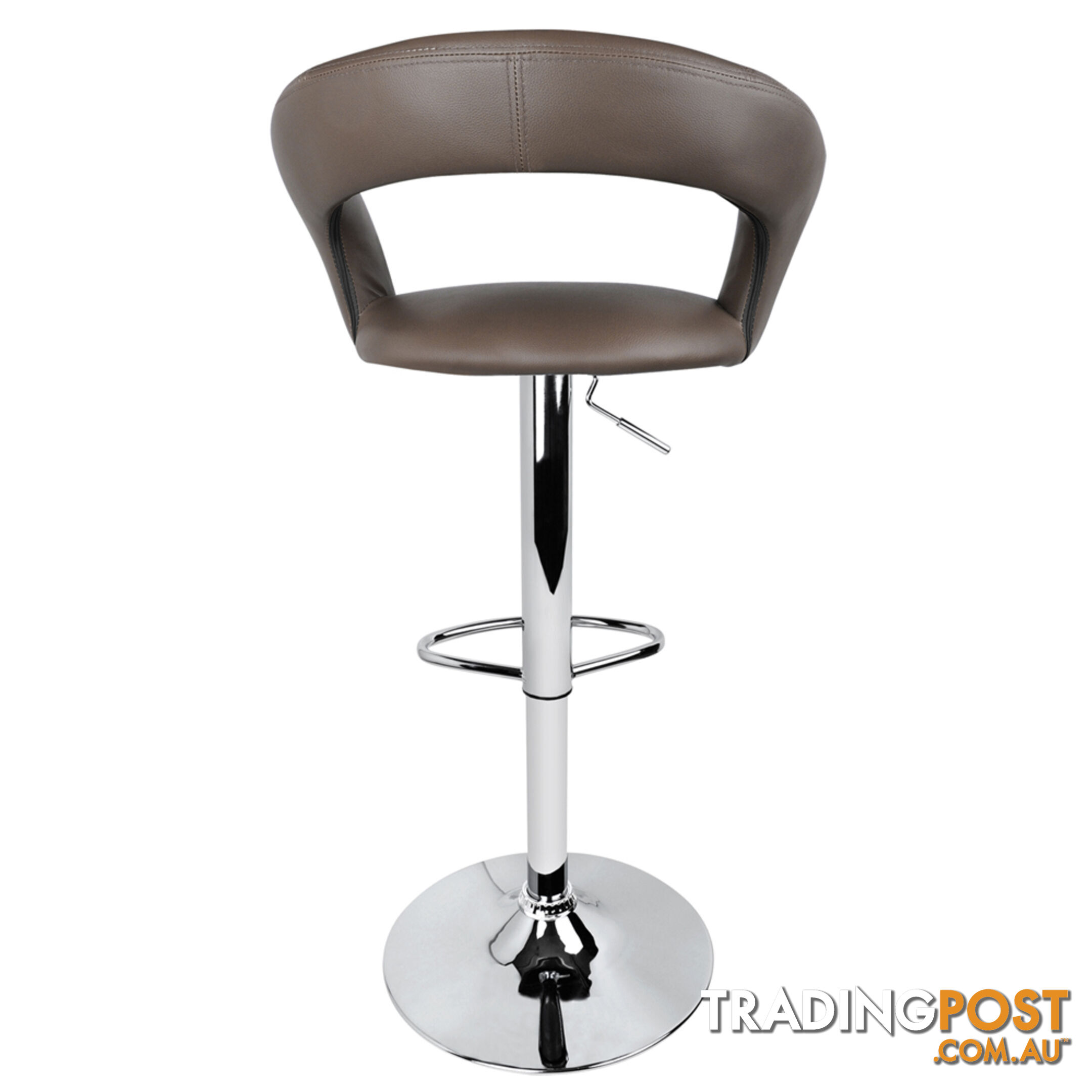 Set of 2 PU Leather Kitchen Bar Stool Charcoal