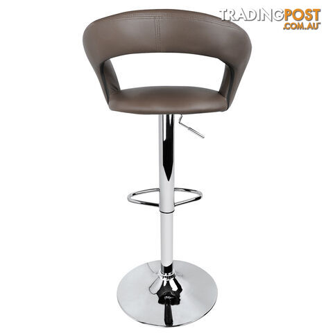 Set of 2 PU Leather Kitchen Bar Stool Charcoal