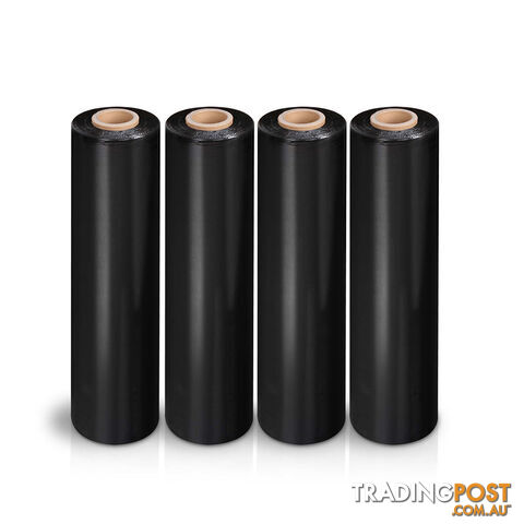 Set of 4 Stretch Film Rolls 500mm x 400M - Black