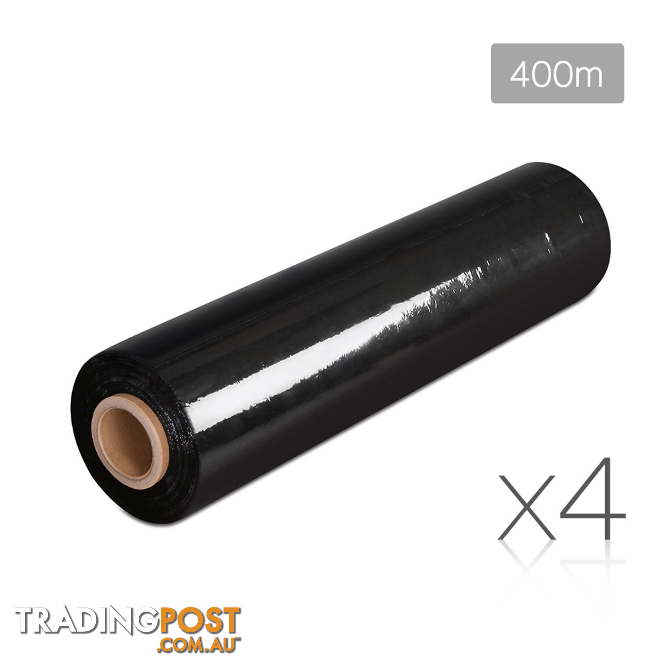 Set of 4 Stretch Film Rolls 500mm x 400M - Black