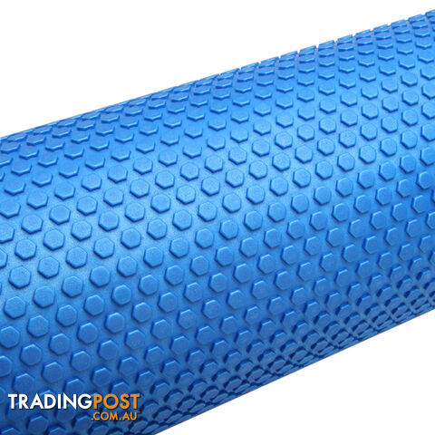 Yoga Gym Pilates EVA Stick Foam Roller Blue 90 x 15cm