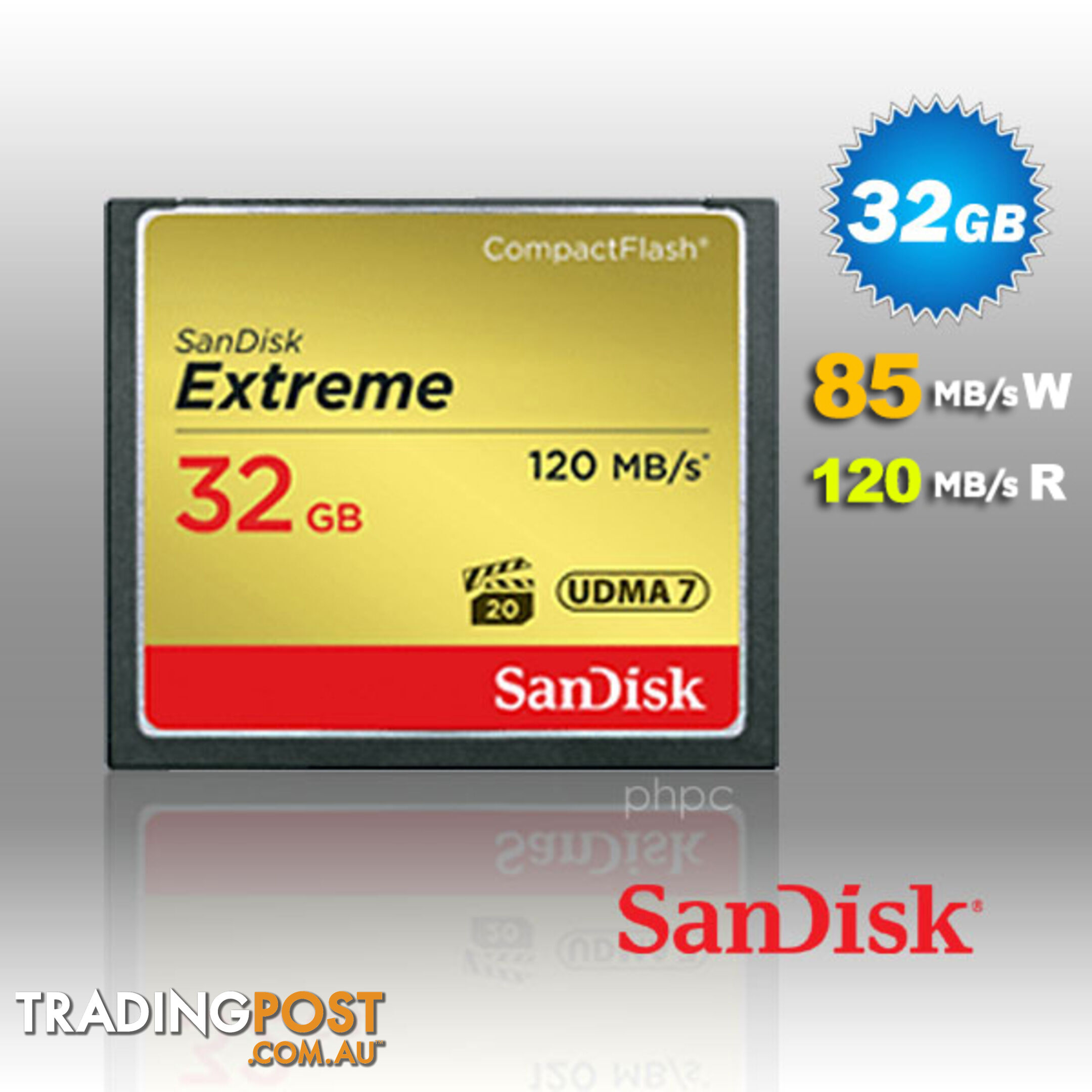 SanDisk 32GB Extreme Compact Flash Card 85MB/s 120MB/s