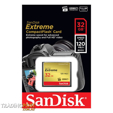 SanDisk 32GB Extreme Compact Flash Card 85MB/s 120MB/s