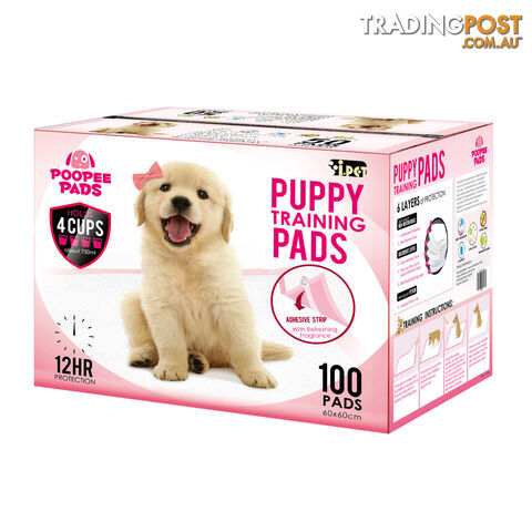 100 Puppy Pet Dog Toilet Training Pads Pink