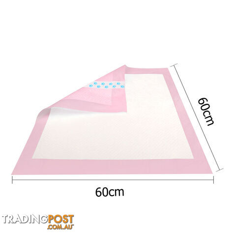 100 Puppy Pet Dog Toilet Training Pads Pink