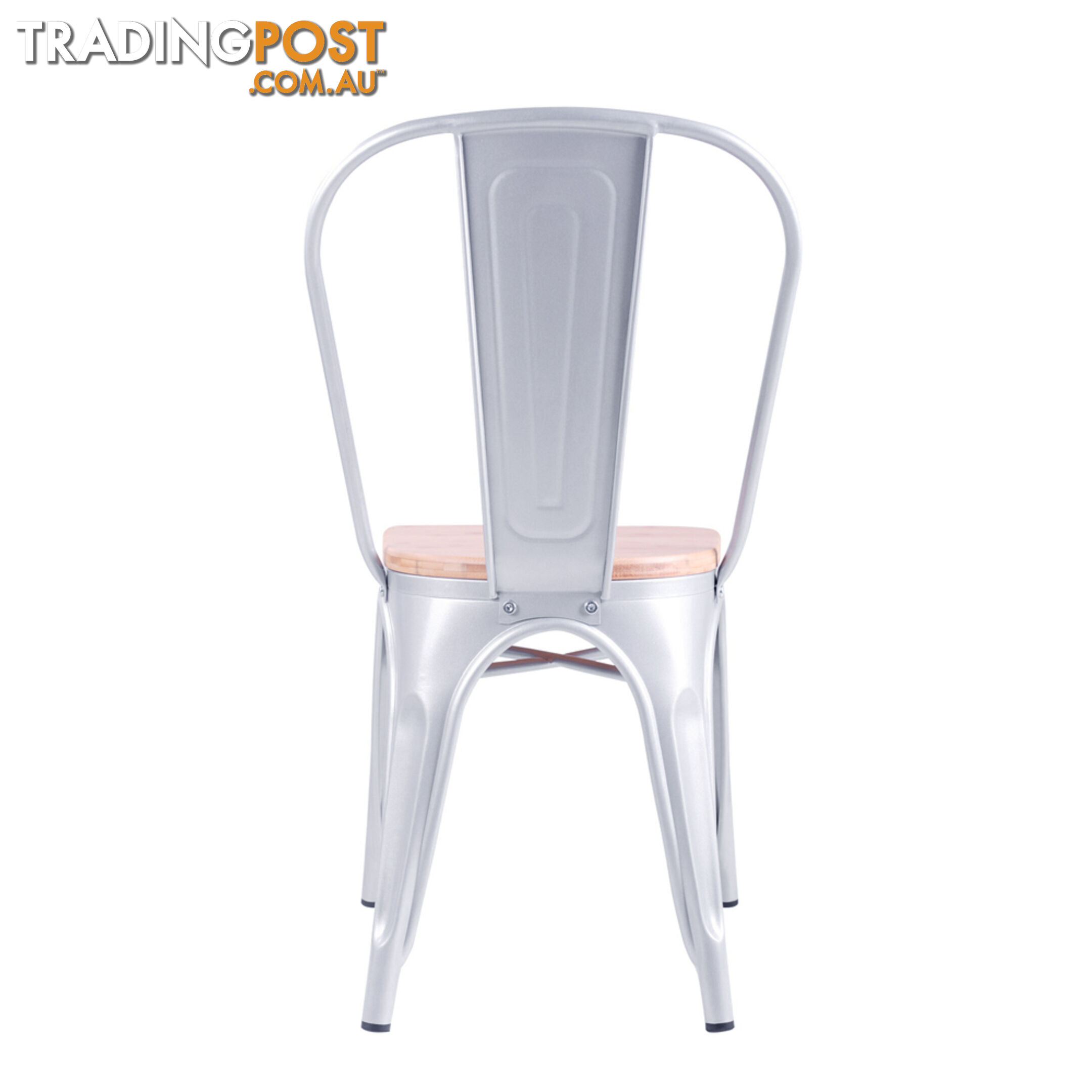 Set of 2 Replica Tolix Dining Metal Chair Bamboo Seat Gloss Metal