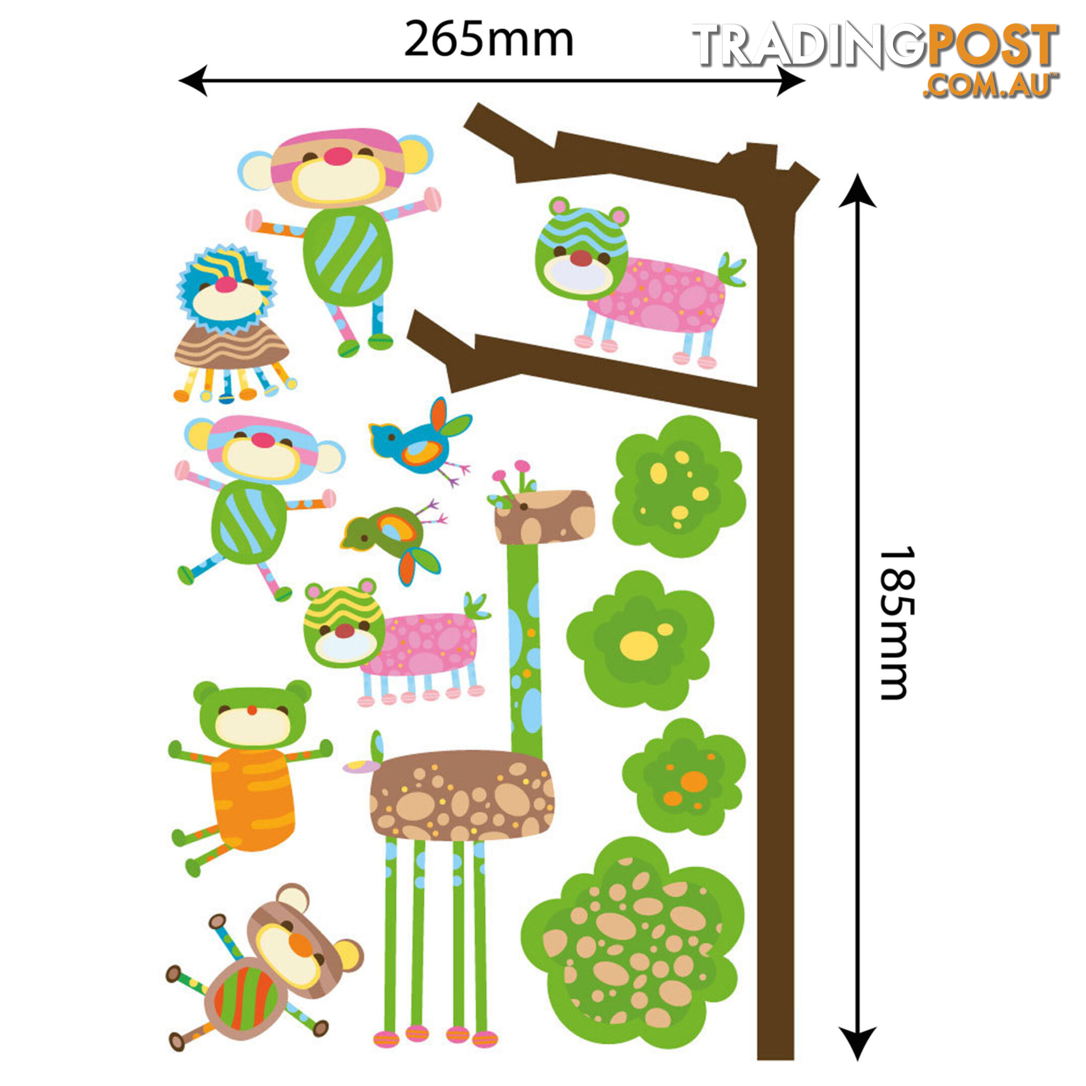 Medium Size Funky Monkeys in a Tree Wall Stickers  - Totally movable