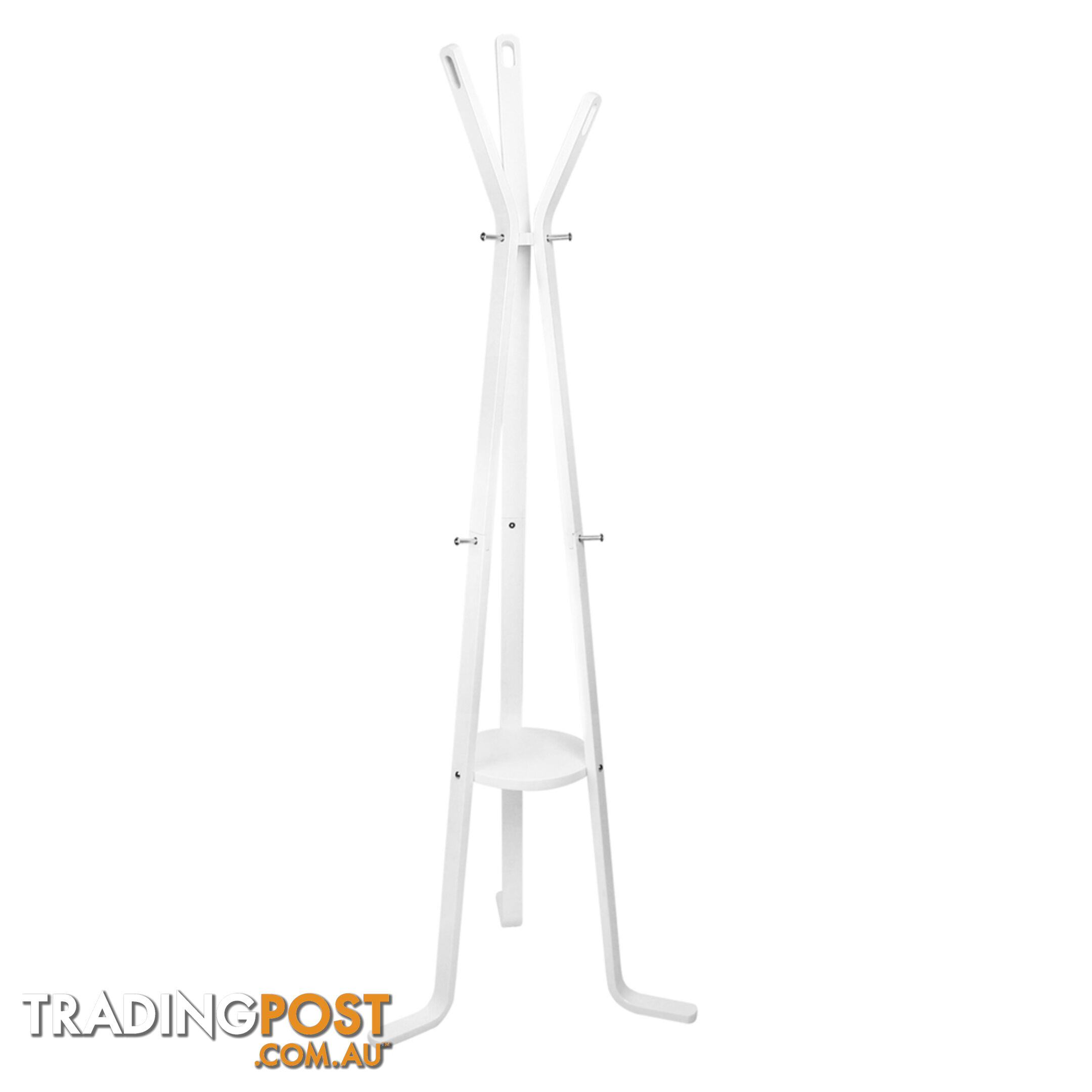 Wooden Coat Rack Clothes Stand Hanger White