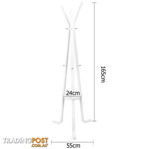 Wooden Coat Rack Clothes Stand Hanger White