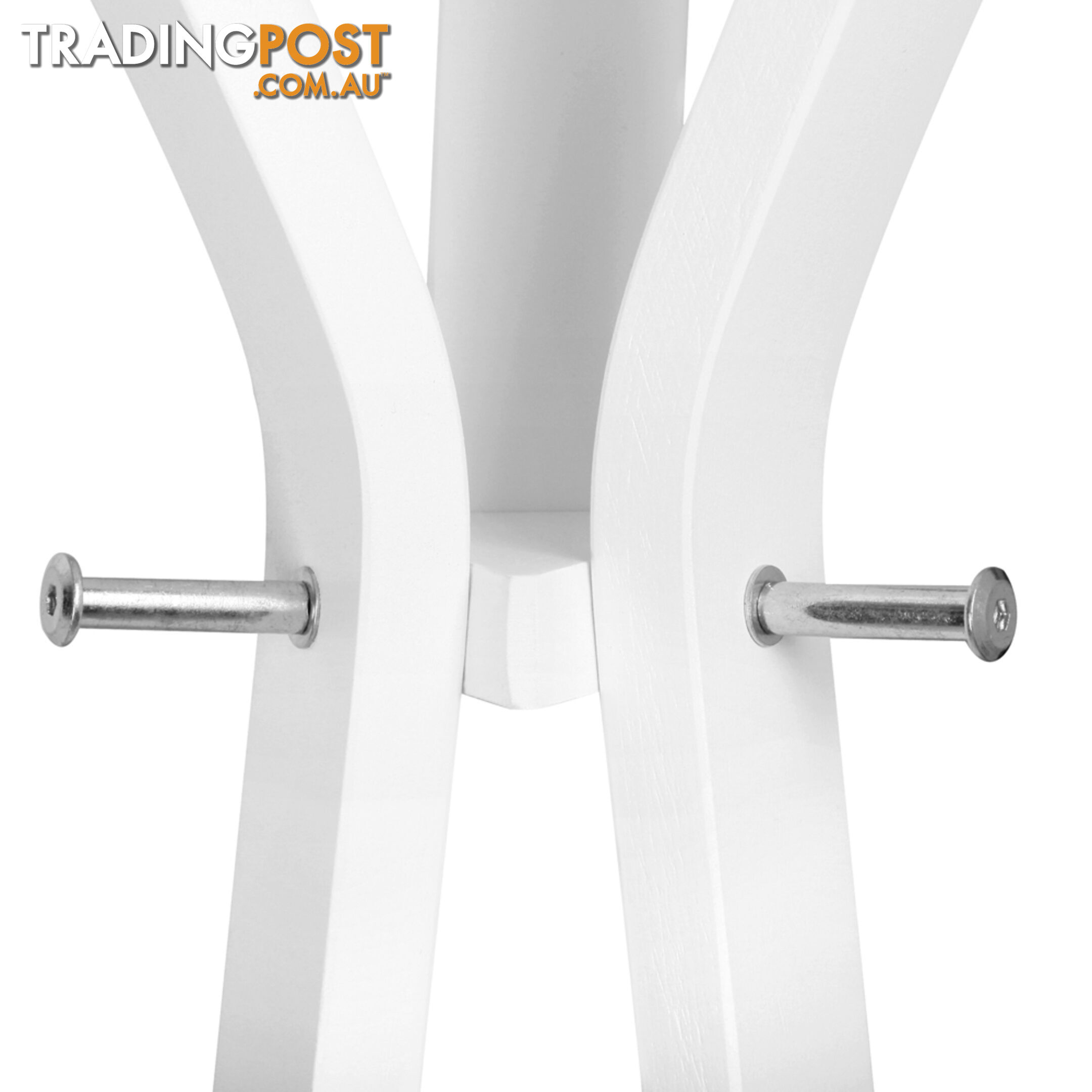 Wooden Coat Rack Clothes Stand Hanger White