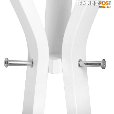 Wooden Coat Rack Clothes Stand Hanger White