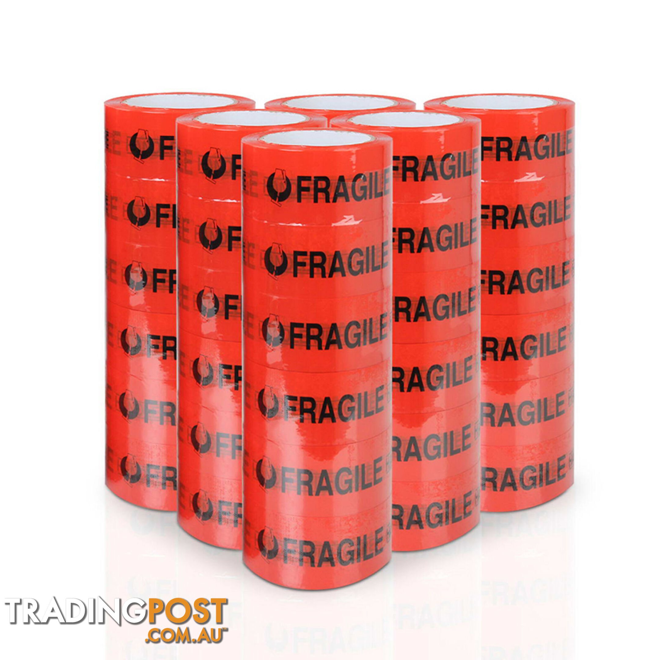 36 Rolls Red Fragile Tape 48mm x 75m